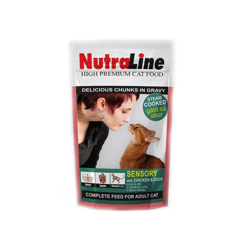 Hrana umeda pentru pisici Nutraline Cuisine cu pui si rata 100 g